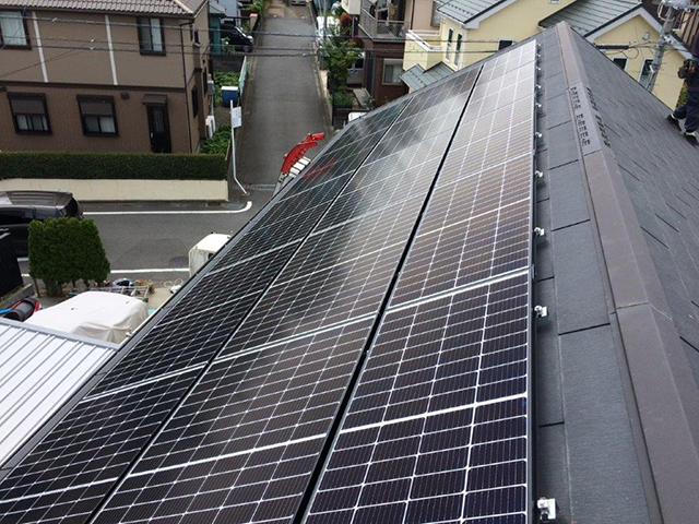 東京都町田市の長州産業製CS-340B81 ×10、CS-223B81 ×5の太陽光発電施工写真