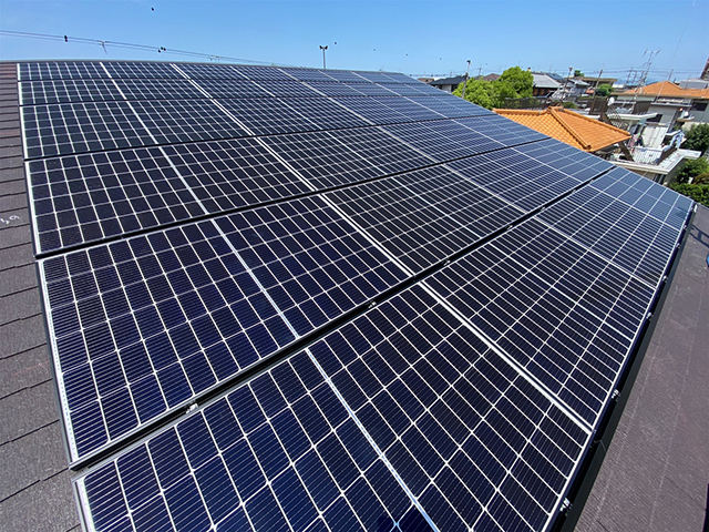 奈良県北葛城郡の長州産業製CS-340B81 ×16、CS-223B81 ×8の太陽光発電施工写真