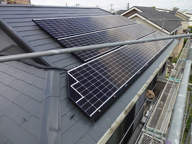 東京都調布市の長州産業製CS-223B81S ×13、CS-109B81S ×1、CS-109B81R ×6、CS-109B81L ×4の太陽光発電施工写真