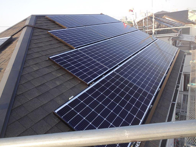 埼玉県さいたま市の長州産業製CS-223B81S ×18、CS-109B81S ×3の太陽光発電施工写真