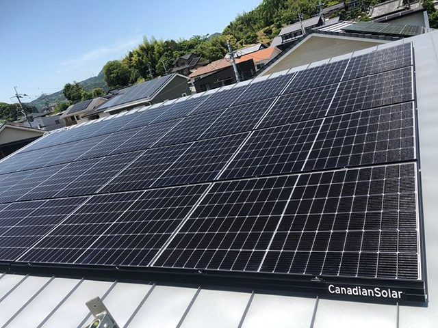 佐賀県武雄市のカナディアンソーラー製CS6R-410MS ×20の太陽光発電施工写真