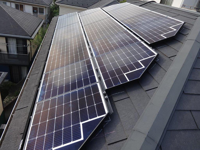 東京都町田市の長州産業製CS-223B81S ×13、CS-109B81S ×6、CS-109B81R ×6、CS-109B81L ×6の太陽光発電施工写真