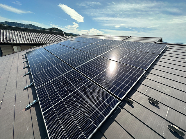 岐阜県関市のカナディアンソーラー製CS6R-410MS ×22の太陽光発電施工写真