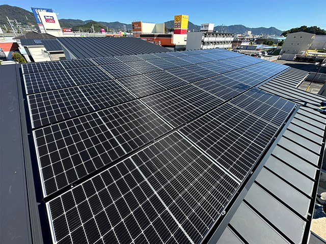 愛知県蒲郡市の長州産業製CS-340B81 ×21、CS-223B81 ×6の太陽光発電施工写真