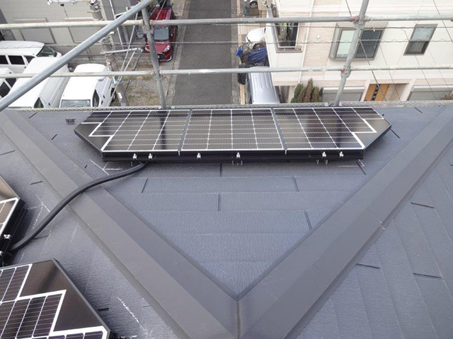 東京都葛飾区の長州産業製CS-223B81S ×8、CS-109B81S ×4、CS-109B81L ×4、CS-109B81R ×3の太陽光発電施工写真4