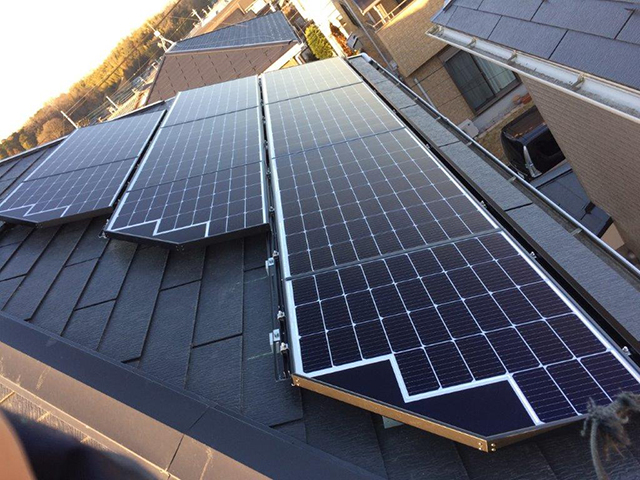 神奈川県横浜市の長州産業製CS-223B81S ×17、CS-109B81L ×5、CS-109B81R ×5の太陽光発電施工写真3