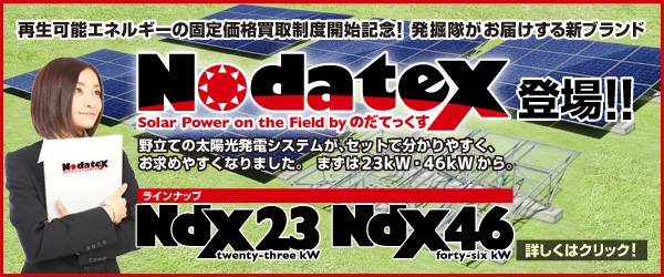 野立て用太陽光発電システムNODATEX（のだてっくす）