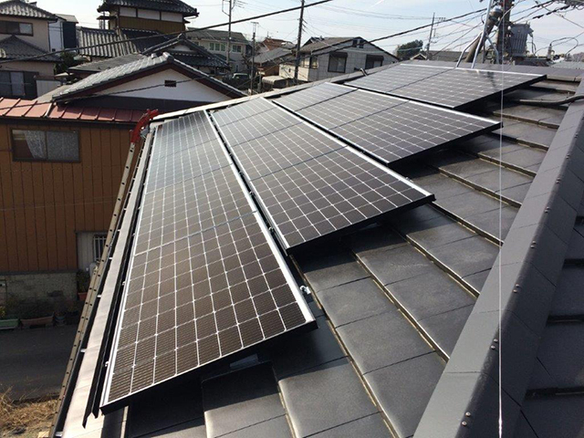 茨城県守谷市の長州産業製CS-223B81S ×26の太陽光発電施工写真3