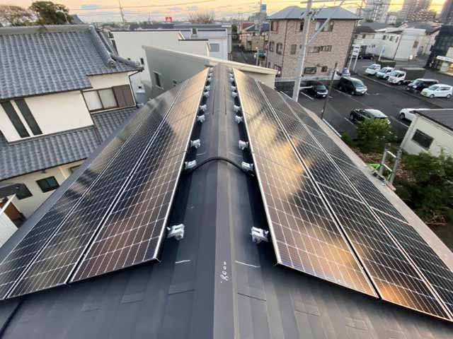 静岡県藤枝市の長州産業製CS-223B81S ×30の太陽光発電施工写真