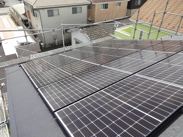 東京都青梅市の長州産業製CS-340B81 ×15の太陽光発電施工写真