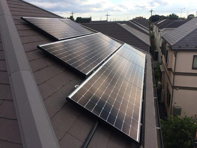 東京都国分寺市の長州産業製CS-223B81S ×14、CS-109B81S ×5の太陽光発電施工写真