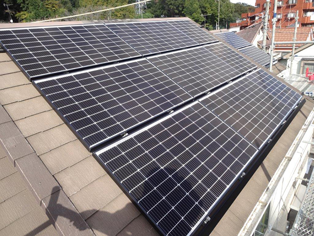 東京都多摩市の長州産業製CS-223B81S ×12、CS-109B81S ×5の太陽光発電施工写真