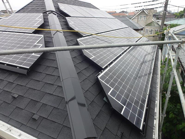 東京都小平市の長州産業製CS-223B81S ×16、CS-109B81S ×3、CS-109B81R ×2、CS-109B81L ×7の太陽光発電施工写真