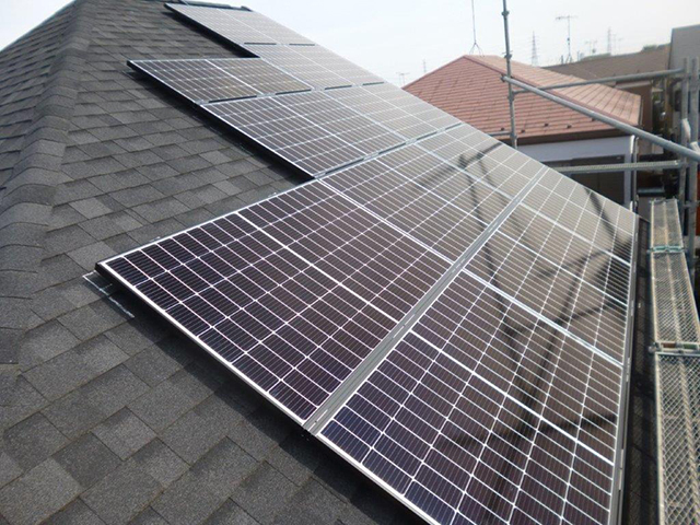 神奈川県横浜市の長州産業製CS-340B81 ×16、CS-223B81 ×3の太陽光発電施工写真