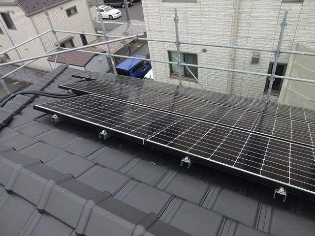 東京都足立区の長州産業製CS-223B81S ×15、CS-109B81S ×4の太陽光発電施工写真