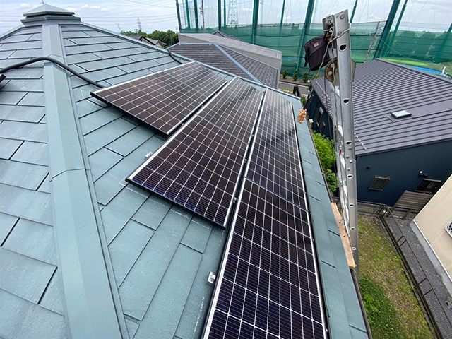 岐阜県安八郡の長州産業製CS-223B81S ×19の太陽光発電施工写真