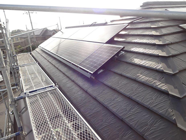 千葉県千葉市の長州産業製CS-223B81S ×21、CS-109B81S ×1の太陽光発電施工写真