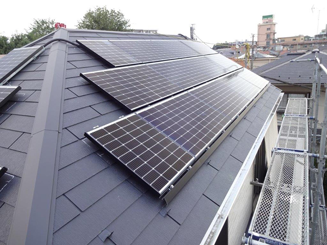 東京都清瀬市の長州産業製CS-223B81S ×15、CS-109B81S ×3、CS-109B81L ×2の太陽光発電施工写真