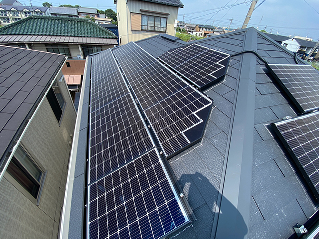 愛知県あま市の長州産業製CS-223B81S ×19、CS-109B81S ×1、CS-109B81L ×1、CS-109B81R ×2の太陽光発電施工写真