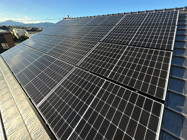 岐阜県瑞穂市の長州産業製CS-340B81 ×22の太陽光発電施工写真