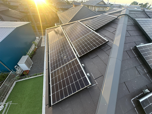 愛知県稲沢市の長州産業製CS-223B81S ×20、CS-109B81S ×3の太陽光発電施工写真4