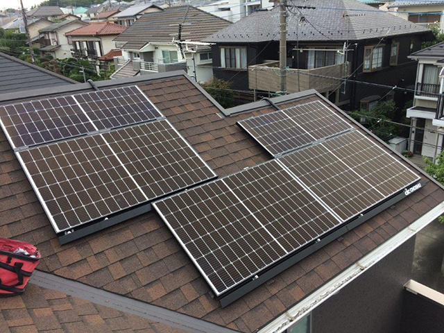 東京都八王子市の長州産業製CS-340B81 ×13、CS-223B81 ×7の太陽光発電施工写真3