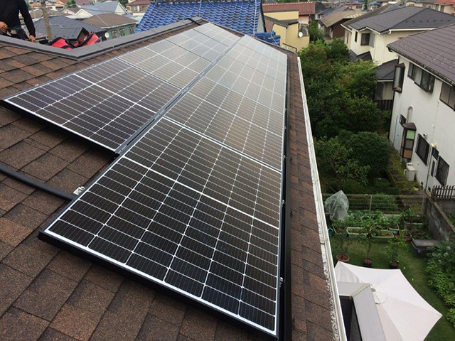 東京都八王子市の長州産業製CS-340B81 ×13、CS-223B81 ×7の太陽光発電施工写真4