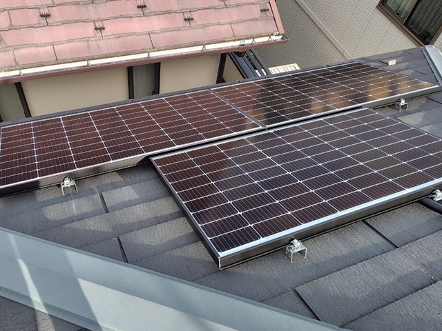 埼玉県さいたま市の長州産業製CS-223B81S ×15、CS-109B81S ×3の太陽光発電施工写真3