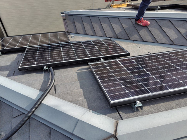 埼玉県さいたま市の長州産業製CS-223B81S ×15、CS-109B81S ×3の太陽光発電施工写真4