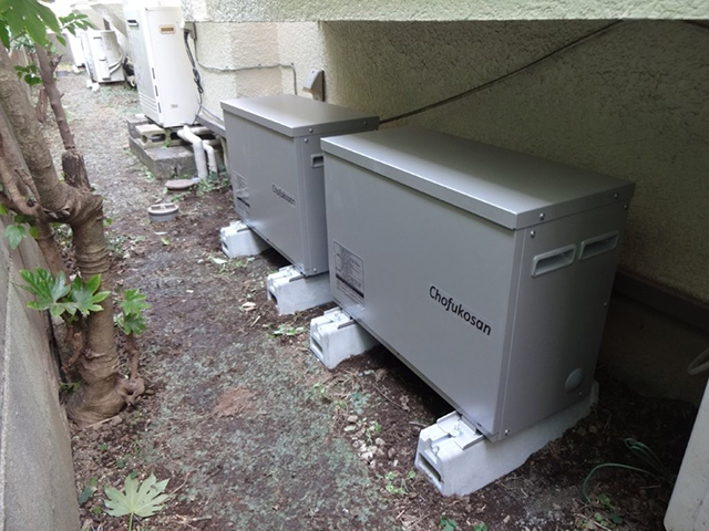 東京都世田谷区の 長府工産製ES-T3MCK、ES-T3XCKの蓄電池施工写真