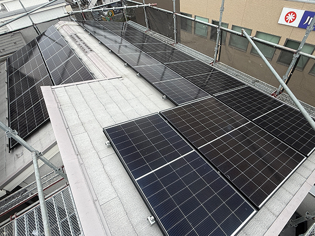 神奈川県川崎市の長州産業製CS-390N11 ×9、CS-258N11 ×8の太陽光発電施工写真