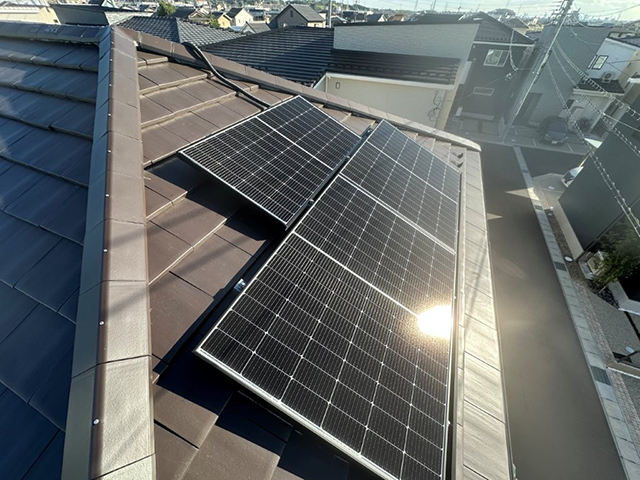 愛知県犬山市の長州産業製CS-364B91 ×13、CS-243B91 ×5の太陽光発電施工写真3
