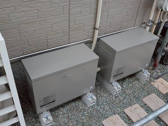東京都八王子市の ニチコン製ES-CSM、ES-CSXの蓄電池施工写真