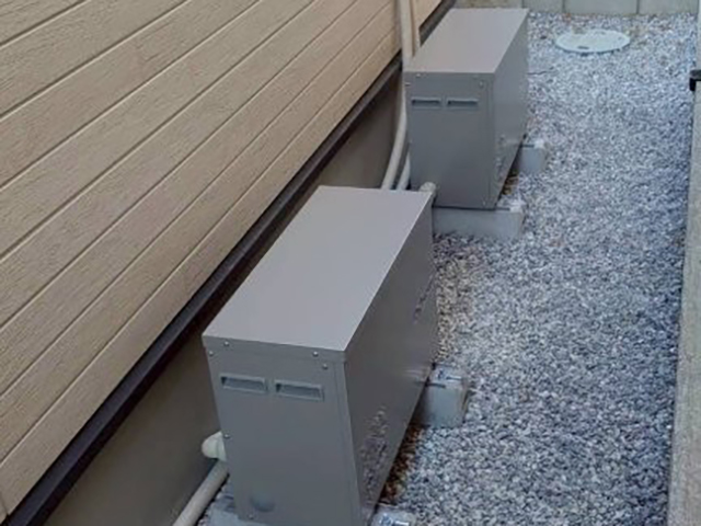 東京都町田市の 長府工産製ES-T3MCK、ES-T3XCKの蓄電池施工写真