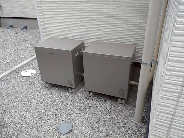 東京都日野市の ニチコン製ES-DYL ×2の蓄電池施工写真