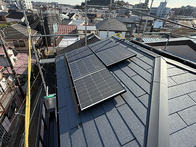 神奈川県横浜市のハンファジャパン製CS-364B91 ×3、CS-243B91 ×3、CS-238B91AG ×2、CS-118B91SAG ×1の施工写真