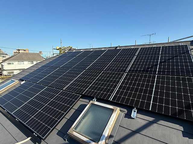 東京都大田区の長州産業製CS-364B91 ×14、CS-243B91 ×4の太陽光発電施工写真