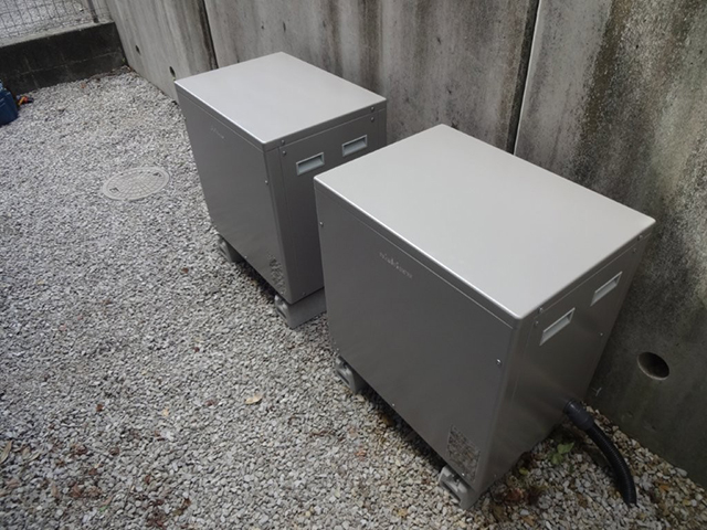 東京都八王子市の ニチコン製ES-DYL ×2の蓄電池施工写真