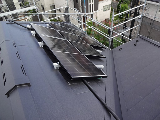 東京都八王子市の長州産業製CS-258N11 ×19、CS-126N11S ×6の太陽光発電施工写真3