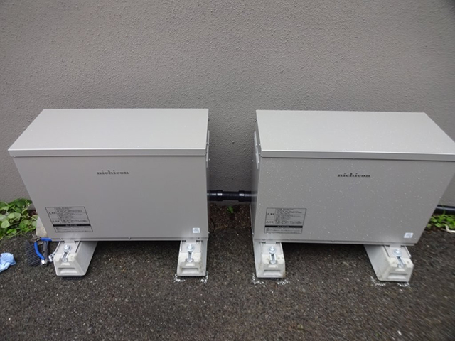 東京都八王子市の ニチコン製ES-CSM、ES-CSXの蓄電池施工写真